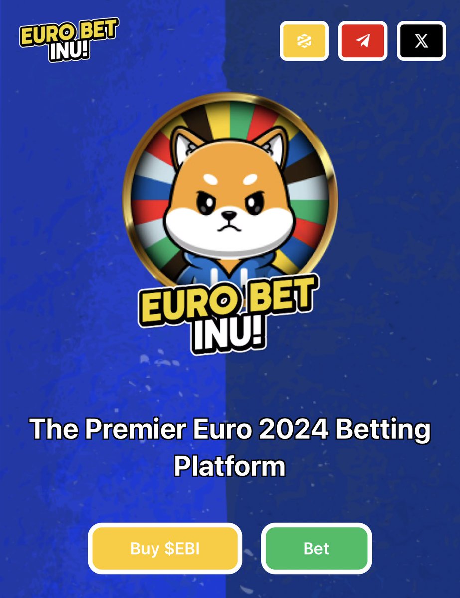 EuroBetInu's tweet photo. After the dApp, it's now time for the official website release!

Check it out: 
https://t.co/Q6fP7RMWpY

Now that the website &amp; dApp are ready, we advise you to keep a close eye on our official channels for the launch of the Euro 2024 token!

#EBI #EURO2024 #Bet #dApp #Launch https://t.co/g2BvlDfayE