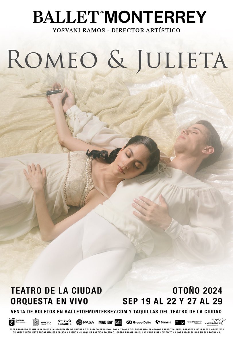 ¿Estás listo para nuestra Temporada Otoño 2024? Te esperamos para revivir la historia de amor más famosa de todos los tiempos: ¡Romeo y Julieta!

Preventa en: balletdemonterrey.com/repertorio/rom…