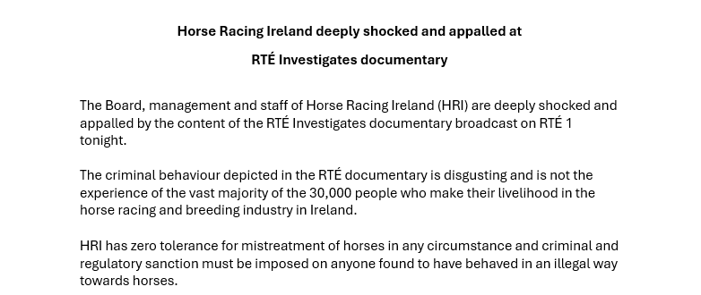 HRI Statement on RTÉ Investigates documentary.

Read More Here: hri.ie/corporate/pres…