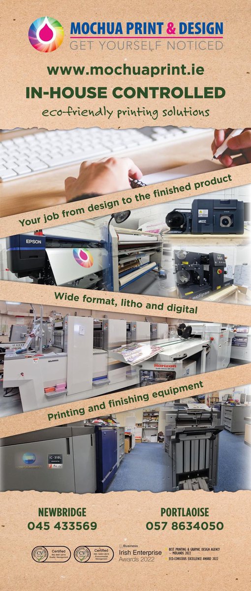 MochuaPrint's tweet photo. Leading Printers in the Midlands for sustainable printing. We can help you reduce YOUR carbon footprint with our eco-friendly solutions for your marketing needs. We are proud members of TWO SIDES for paper & forestation replantation, and we employ non-chemical print solutions. Our company has invested thousands in producing products that help our customers contribute to carbon reduction projects. If you need a consultation about how we can help you too, please reach out to sandra@mochuaprint.ie to book a one-on-one print management session. You will not regret it!