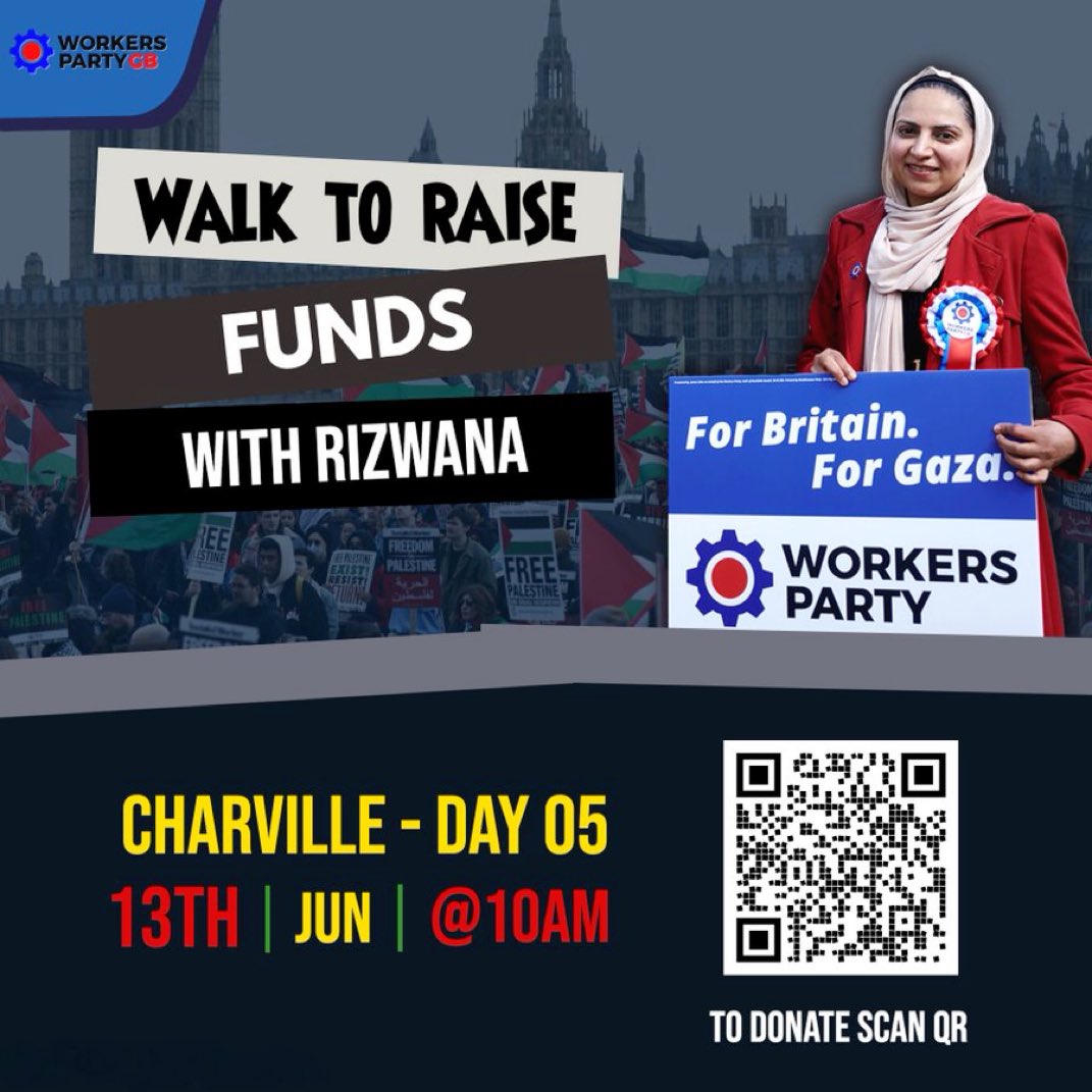 seenloner's tweet photo. Please support @Rizwanakarim1 and donate generously and above all ensure she wins and also every candidate representing @georgegalloway and his party @WorkersPartyGB. Message from @Rizwanakarim1
Walking to raise funds for my Election Campaign….
I have walked #botwell #yeading https://t.co/Nhiu7Q8vr2