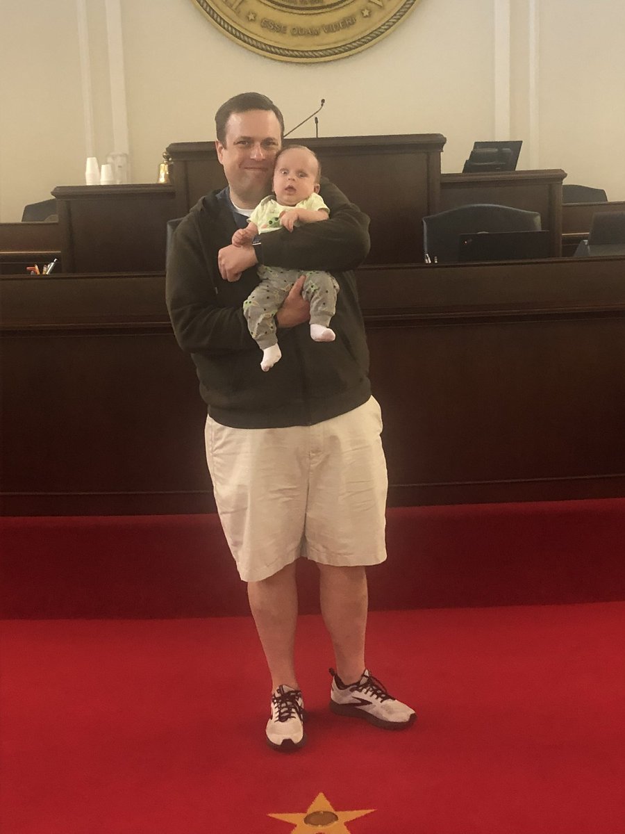 wtomlinson's tweet photo. @_lucillesherman I’ll see your baby in the building, and raise you a baby in the chamber! #ncpol https://t.co/XoSs6oK6PY