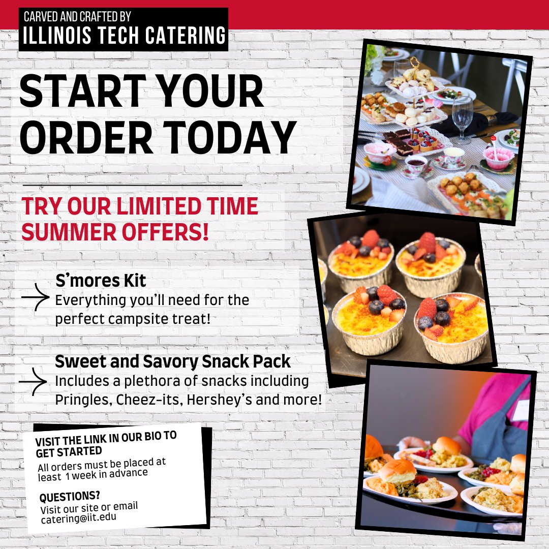 tech_eats's tweet photo. 😎 Kick off your summer bash by ordering from Carved and Crafted, Illinois Tech's Catering Company! Try our summer limited time offers by visiting the link in our bio to get started today.
#TechEats #IllinoisTechCatering #CarvedandCrafted https://t.co/SGwtLzbzce