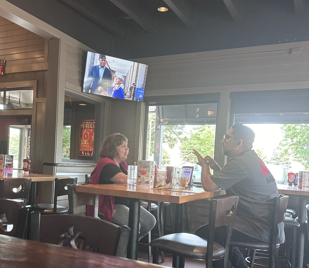 Couple Ace employees talking customer service best practices at the local Chili’s post shift. This is why I’ll always pay a premium at Ace. Nobody cares more than Ace. Nobody
