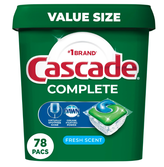 Cascade Complete 78 Count with a $4 clickable! amzn.to/3VugW3E