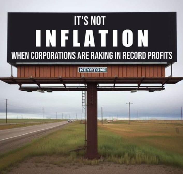 MoveToAmend's tweet photo. It's not inflation when corporations are raking in record profits. Sign the motion to amend and address the real issue.
#MoveToAmend #CorporateGreed
https://t.co/IpL80IMAQ5 https://t.co/TORQc1KoYi