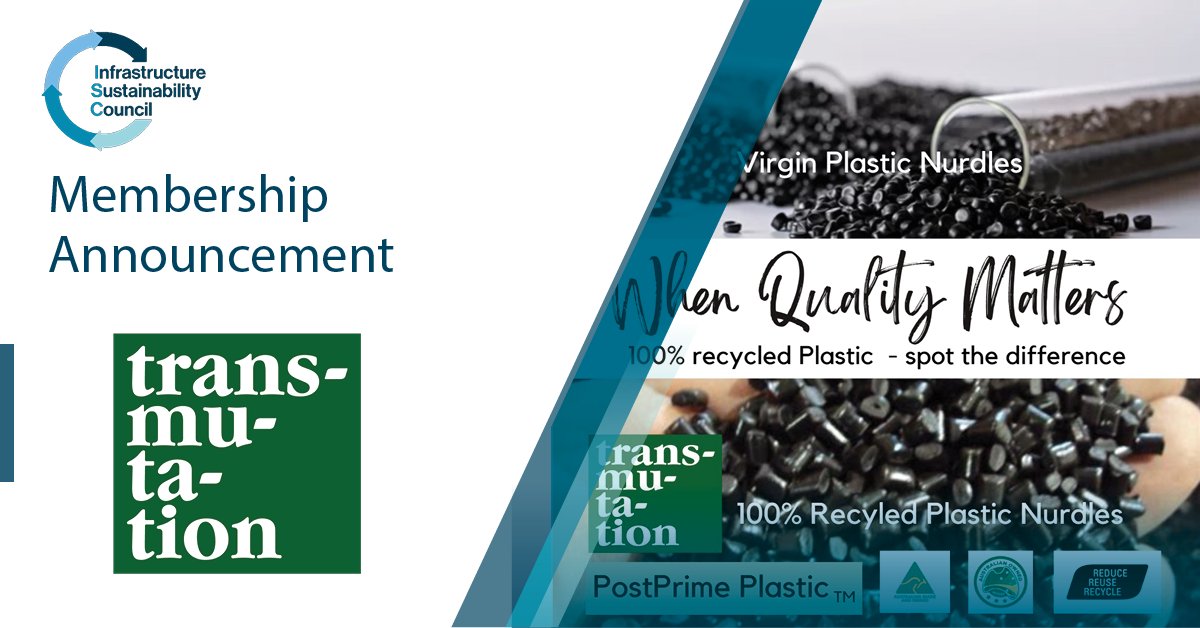 We welcome Transmutation Pty Ltd who has joined the Infrastructure Sustainability Council (ISC) as a member.

Find out more 👉 loom.ly/RrI7oaE

#ISC #ISCmembership #sustainableinfrastructure #buildingtomorrow