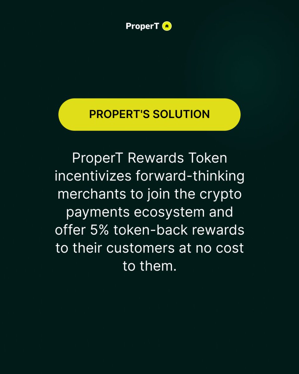 GetProperT's tweet image. Are you a forward-thinking merchant? 💼
#ProperT Rewards Token offers a new solution for using #cryptocurrency. 🙌

Our 5% token-back reward encourages #merchants to accept #cryptopayments and reward their customers.

Learn more at getpropert.com