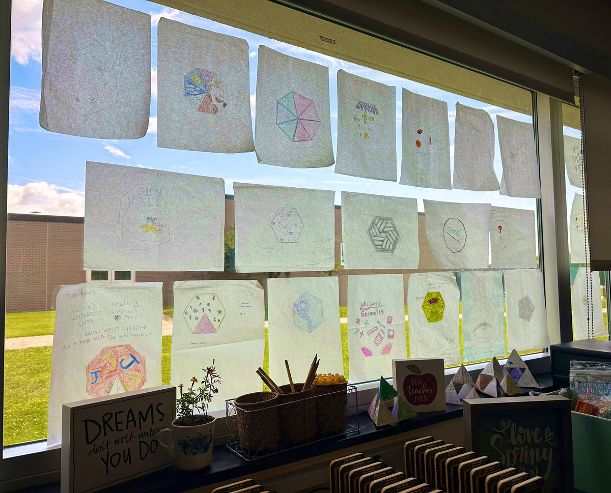 Stained glass 🪟 window projects! {Area of Regular Polygons} #iteachmath <a href="/CPMmath/">CPM Math</a> CCG Lesson 8.1.5 extension