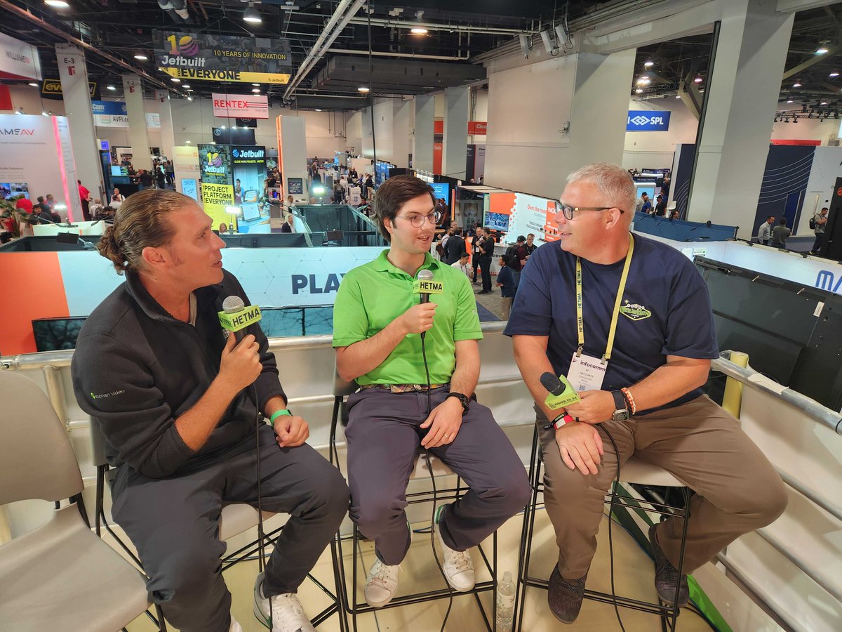 <a href="/HETMA_org/">HETMA</a> crew in the house! 🙌 Checking out the very special @UNLV edition of the new Pearl Nexus! 👀 

Plus, great conversation with <a href="/bchatchett/">Kentuckian BC Hatchett</a> on the HETMA podcast (with <a href="/ronepstein/">Ron Epstein</a> and Julian Fernandez)

Epiphan booth #C5544

#VivaLasHETMA #HETMA #InfoComm24