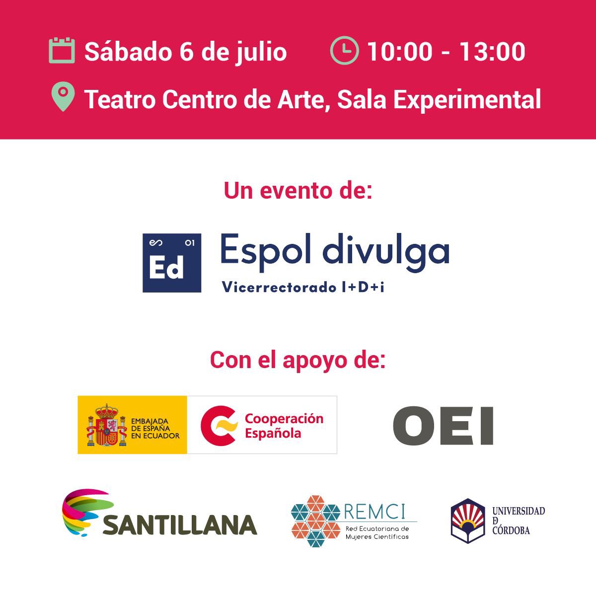 🌟 ¡Vuelve "Ellas y la Ciencia"! 🌟

Un evento nacional 💪🏼 
participarán 1️⃣0️⃣ investigadoras de diferentes universidades de 🇪🇨 para darnos una mirada 👁️ al cambio climático 🌿🌎.

Registra tu asistencia ⬇️

🔗acortar.link/Ga7bu8

¡Te esperamos! 🌟👩‍🔬💬