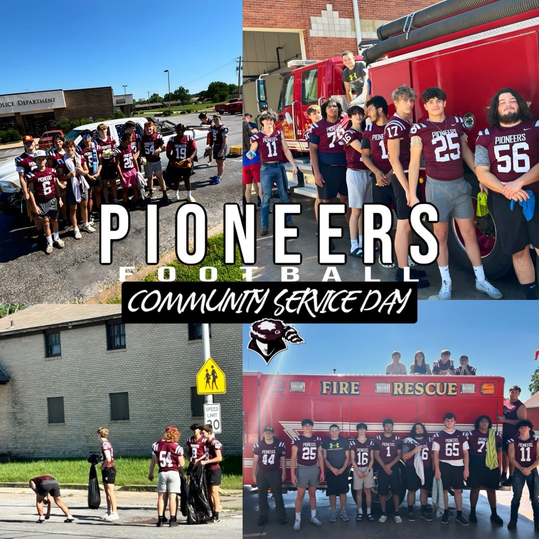 The Pioneers football team spent today working in the Gentry community. We take pride in representing this great city and its people. Thankful for the opportunity to give back! #FITE #GoNeers