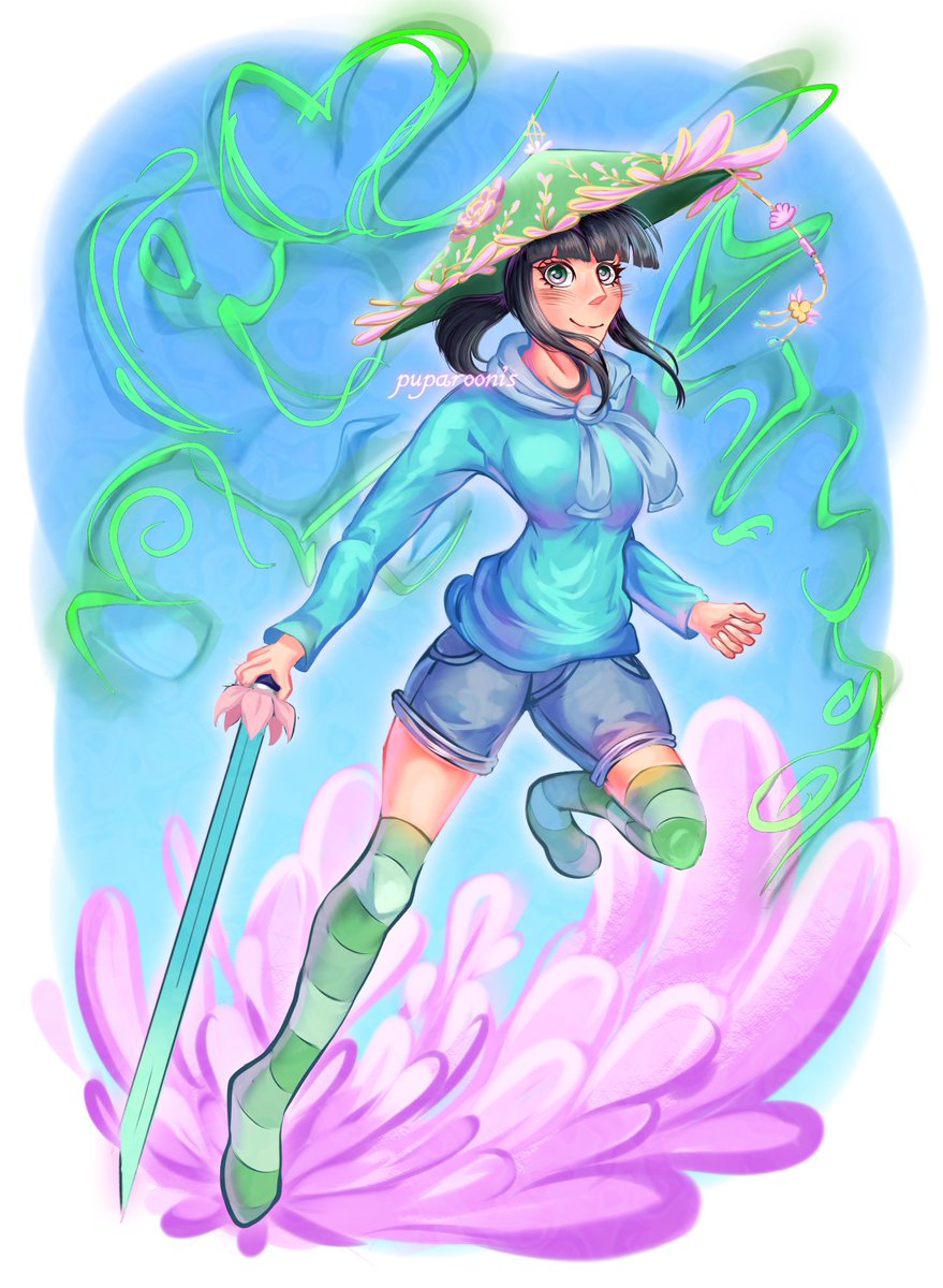 Puparoonis's tweet photo. My most recent personal drawing that I personally enjoy, I was trying to match those splash art feels you see in games and I feel really proud of the outcome of that :] https://t.co/81WPbPs4vF