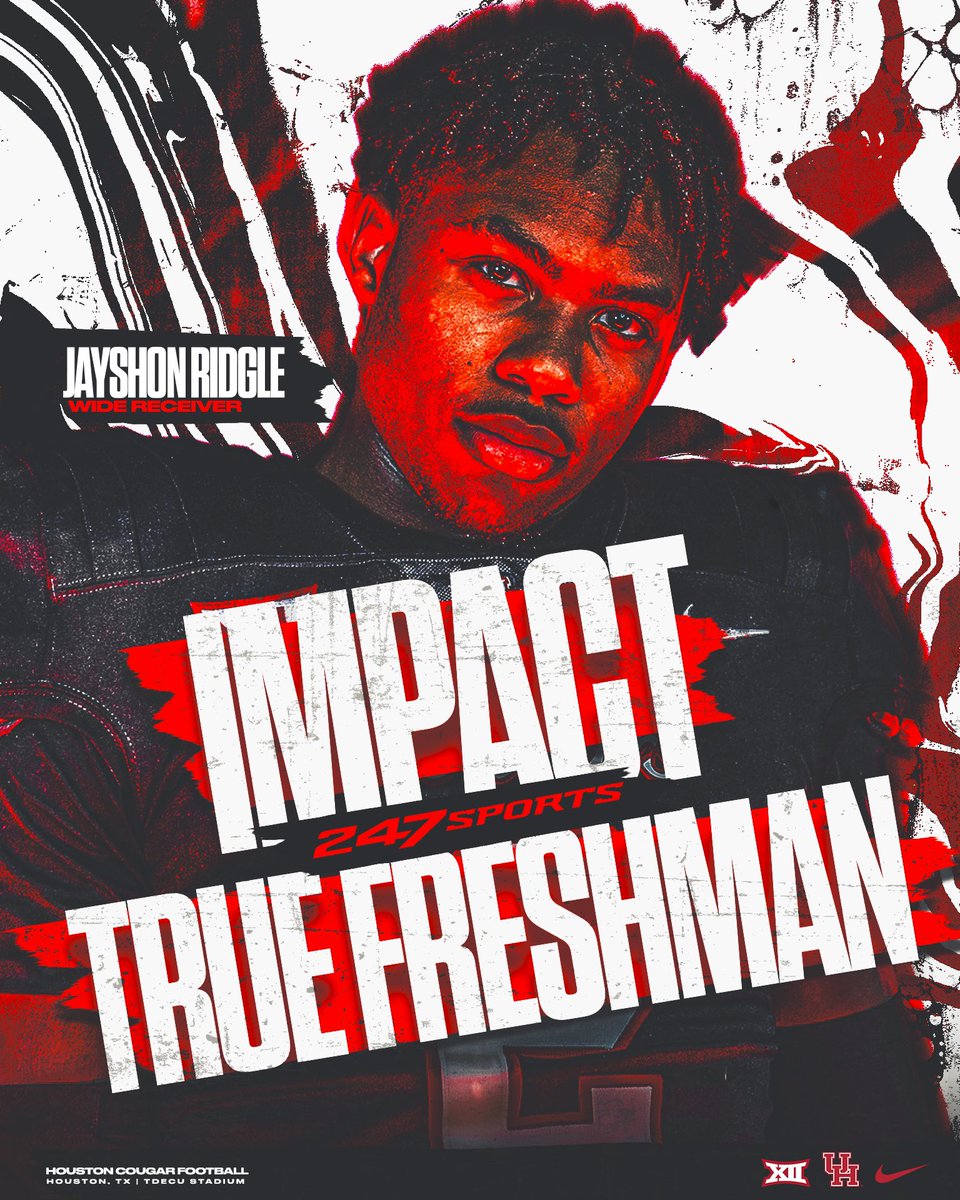 Houston Football (@uhcougarfb) on Twitter photo A top 100 true freshman in college football (via @247sports) 😤
<a href="/ridgle_jayshon/">JayShon Ridgle</a>
#GoCoogs A top 100 true freshman in college football (via @247sports) 😤
<a href="/ridgle_jayshon/">JayShon Ridgle</a>
#GoCoogs
