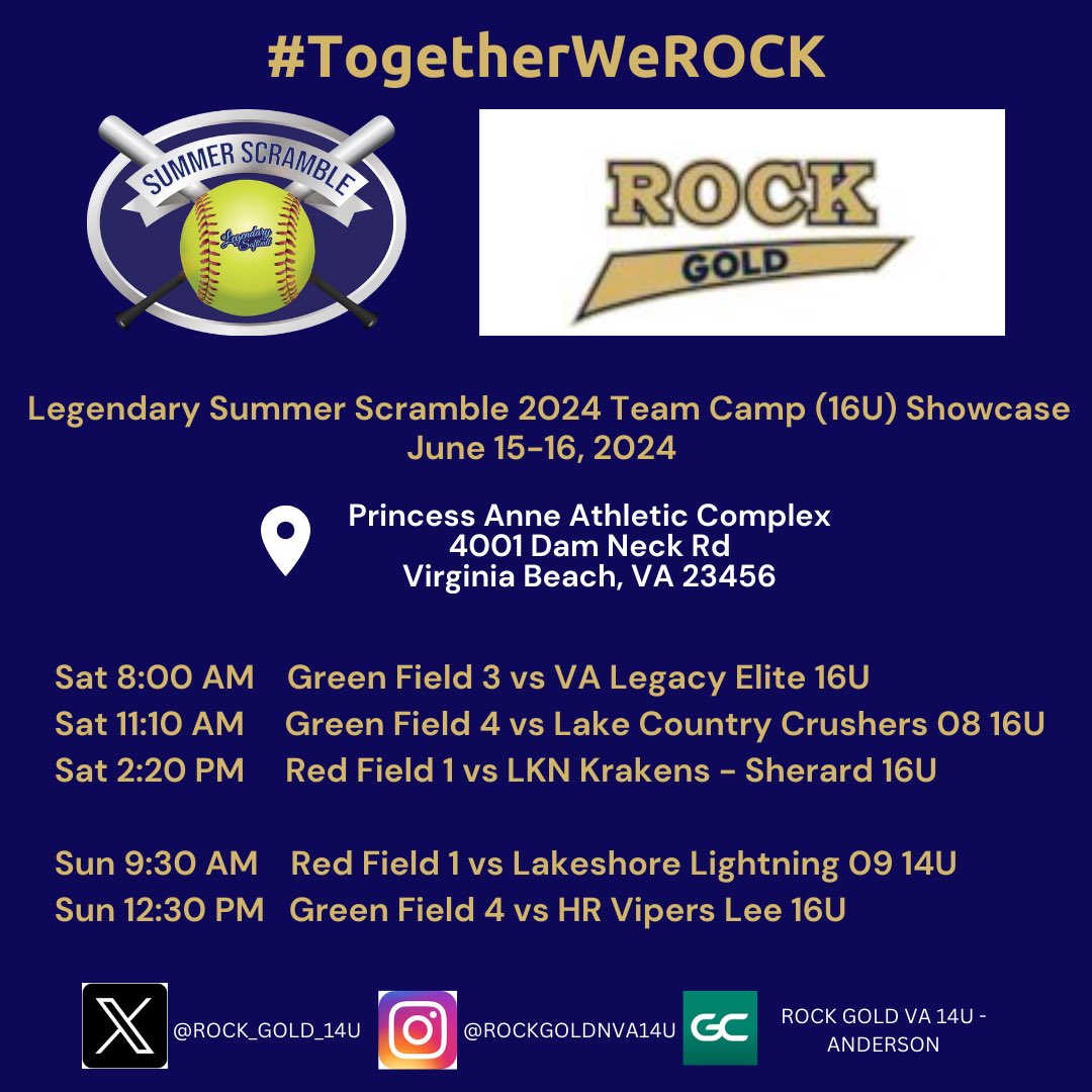 Time for a team camp this weekend! Looking forward to getting back on the field against some strong 16U opponents #ROCKwithus <a href="/Legendarysftbl/">Legendary Softball</a>