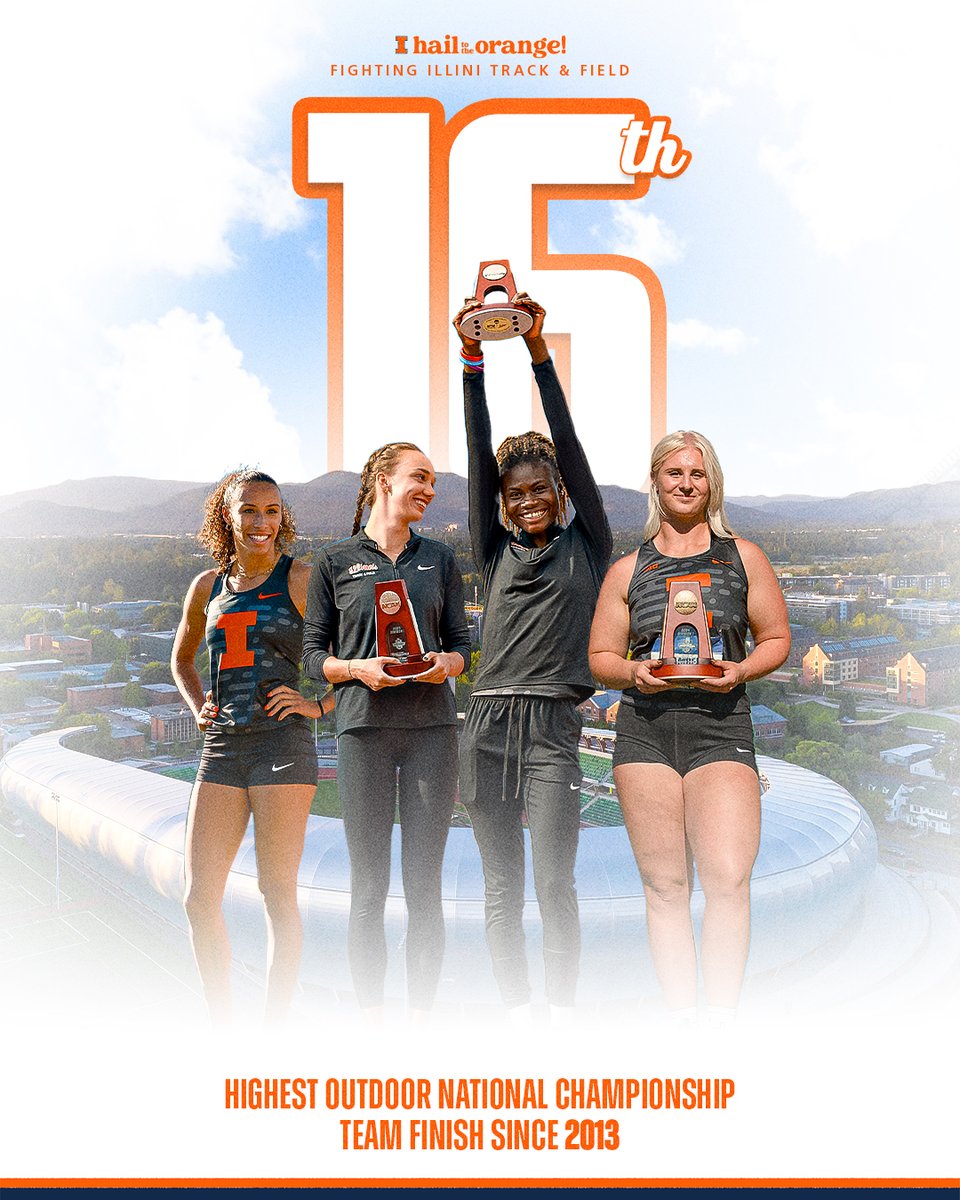 The fantastic four 🥇🥈🇺🇸🇺🇸

In the 42 year history of the women's program, only 10 teams have finished higher than 16th at the Outdoor Championships! 16th is the fourth highest finish this century for the squad.

#Illini I #HTTO I #WhyNotILL I <a href="/toriana_thomas/">Tori</a> I <a href="/AmberSimpson319/">Amber Simpson</a>