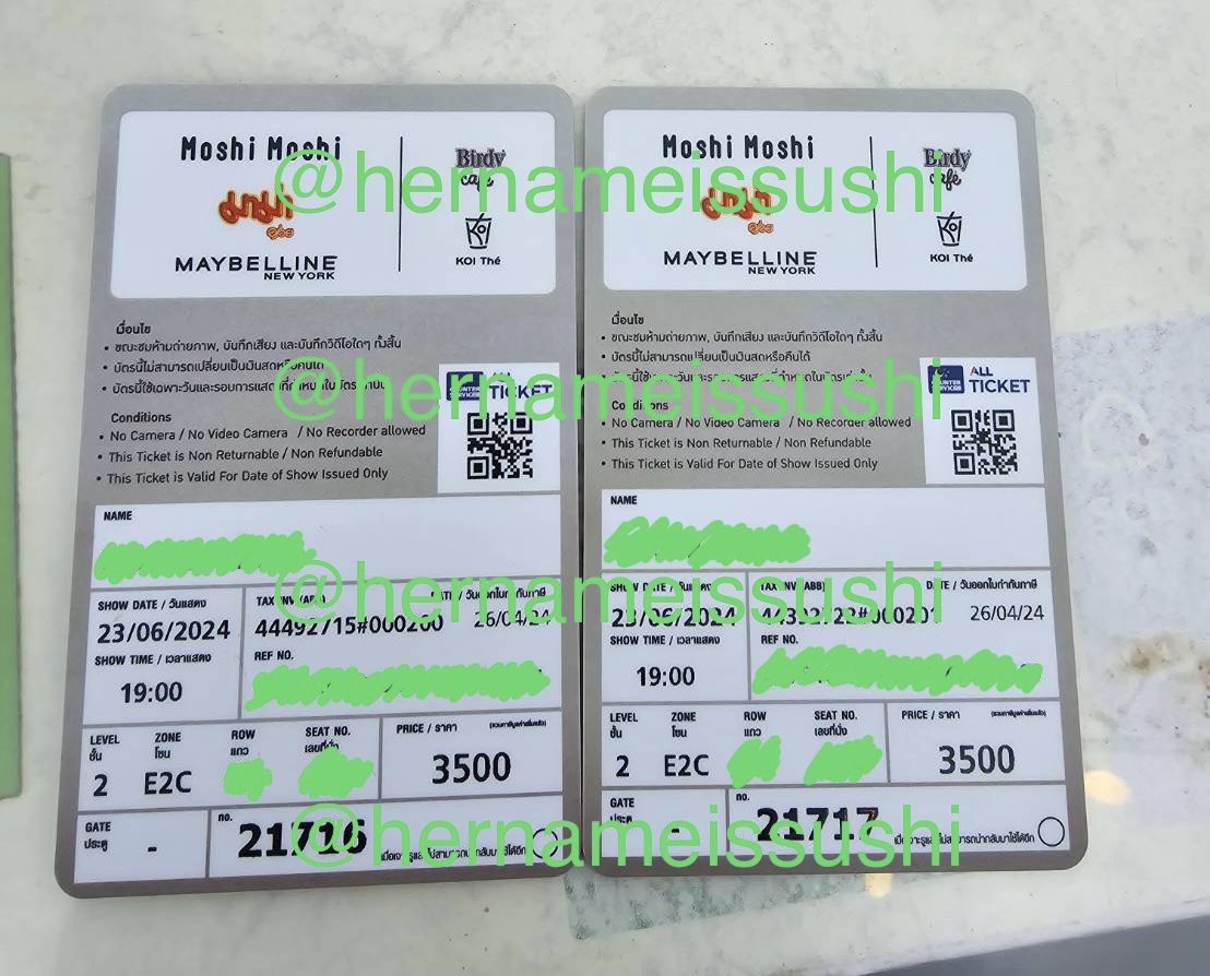 hernameissushi's tweet photo. ปล่อยบัตรวันอาทิตย์ 23/06
โซน E2C 3500 2 ใบติด
ปล่อย 7700 ค่ะ

#NCTDREAM_THEDREAMSHOW3_in_BKK https://t.co/iEUUgKwIAz