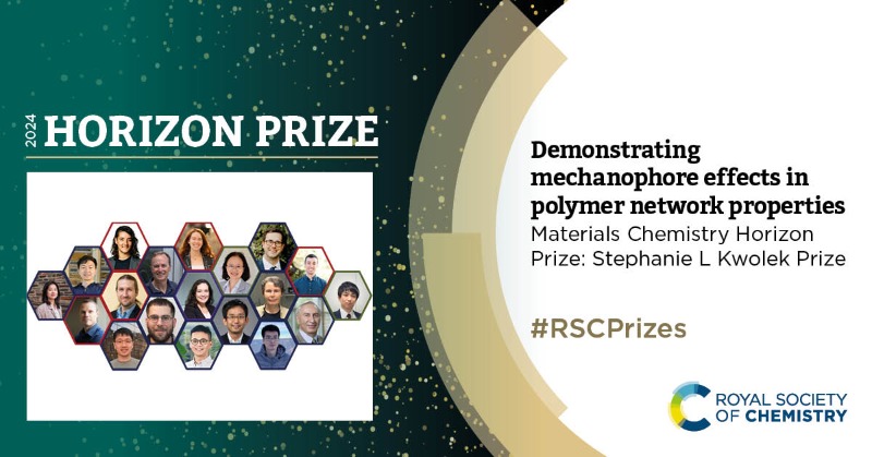 HokkaidoUni's tweet photo. The NSF Center for Molecularly Optimized Networks team, which includes Professor Jian Ping Gong at @HokkaidoUni is a member, has won a Horizon Prize from the Royal Society of Chemistry.
Read more at the link 👇
#RSCPrizes #chemistry #science #research #ICReDD #北海道大学