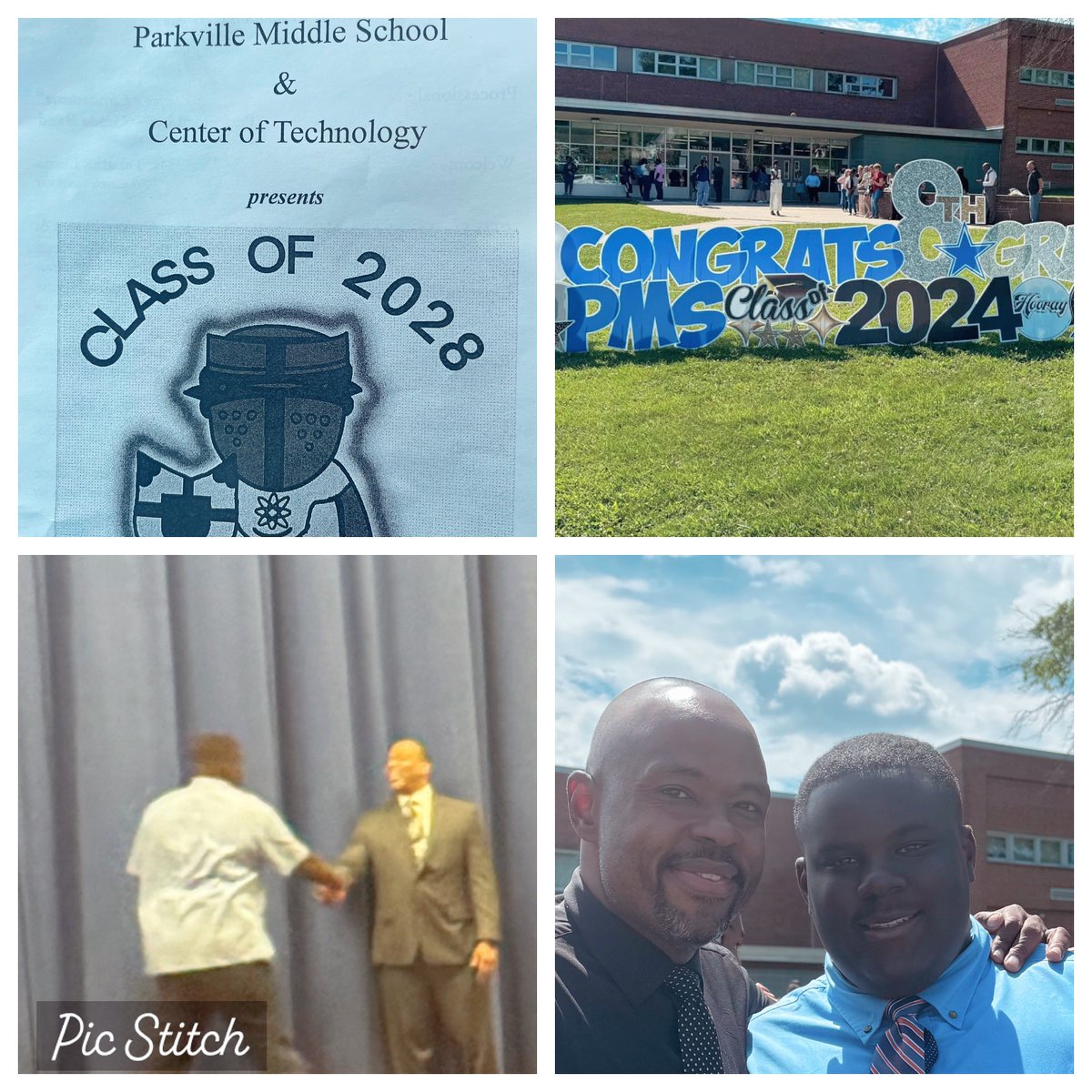 Fellow <a href="/BONDEducators/">The BOND Project</a>  educator Principal <a href="/micahwigs/">Micah Wiggins</a>  spearheaded an amazing promotion exercise for his 8th graders. I am thankful for Principal Wiggins’ commitment to and compassion for PMS Squires. My son is equipped and excited for high school next year.
#parkvillepower