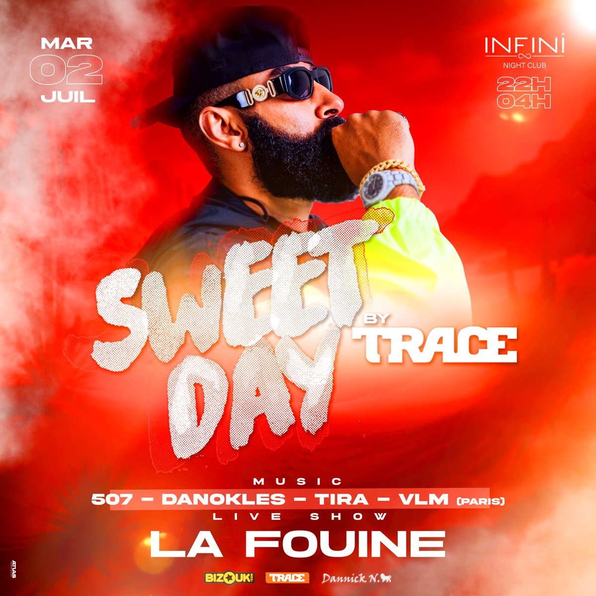 SWEET DAY by <a href="/TRACE_Caraibes/">TRACE Caraïbes</a> 
MARDI 02 JUILLET
À L’INFINI au Gosier - 22h-04h

AVEC <a href="/lafouine78/">La Fouine</a> EN SHOWCASE
 
Tous les mardis de l’été on vous offre les meilleurs Djs et les meilleurs artistes pour faire la fête avec nous🔥

🎟️ my.bizouk.com/sweet-day-la-1