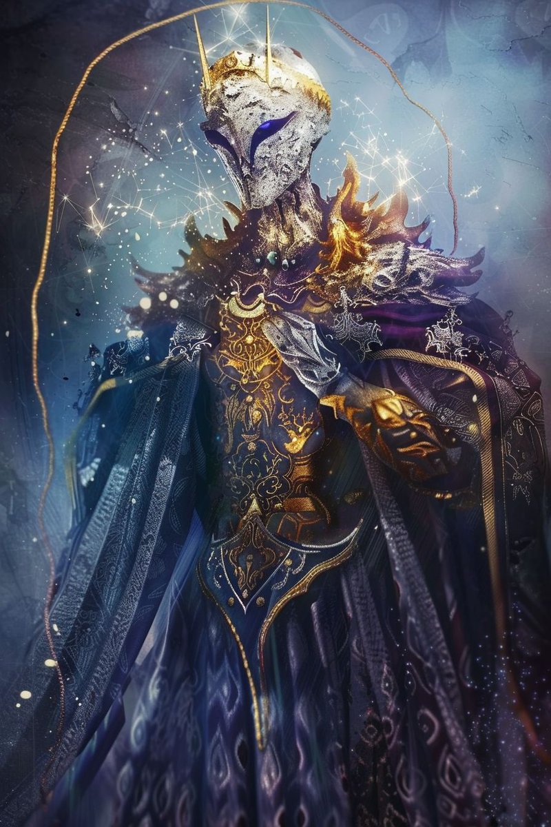 wtrekell's tweet photo. Intricate and enigmatic, these figures symbolize a convergence of technology and mysticism, blending ethereal elegance with dark, futuristic elements in an otherworldly tapestry.

The court of Arcana: https://t.co/gLxb9HSi2l 

#wtrekell #AIArt #ReapersCourt #Midjourney #Knight https://t.co/gNjoOwYd0c