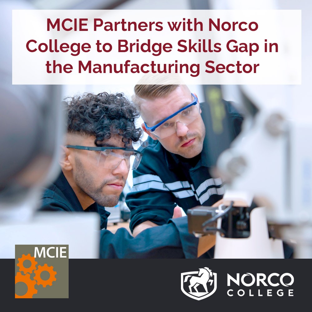 IEmanufacturing's tweet photo. MCIE's partnership with @NorcoCollege focuses on promoting their exceptional, #skill specific programs designed to equip individuals with the skills needed to thrive in the #modern #manufacturing landscape.
 
Learn more about this partnership at 🔗link in bio🔗 https://t.co/14QsklT3qh