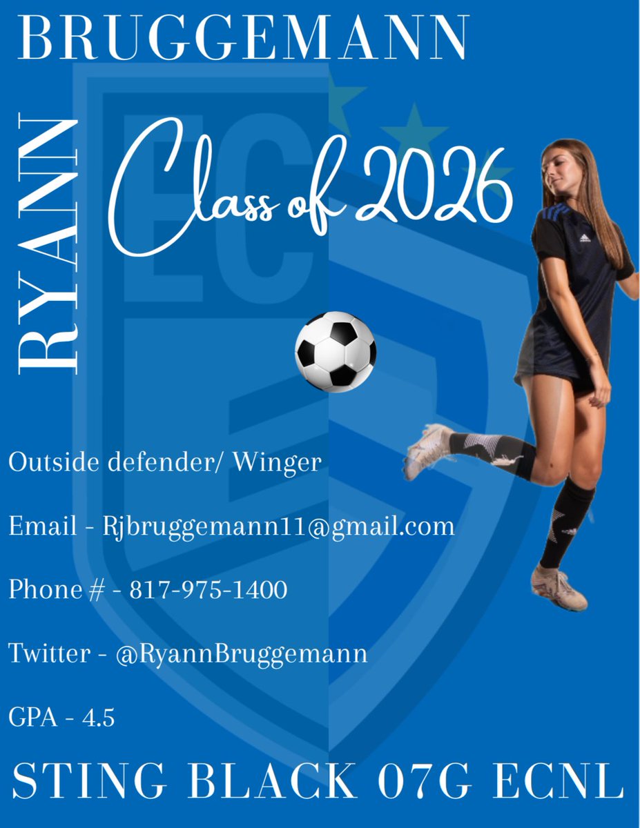 Ryann Bruggemann 🇺🇸 (@ryannbruggemann) on Twitter photo So excited for June 15th!! The journey to finding the best fit has begun!
<a href="/StingECNL07/">StingDallasBlack07ECNL</a> <a href="/ImYouthSoccer/">ECNL/GA/Recruiting/College Soccer</a> <a href="/ECNLgirls/">ECNL Girls</a> <a href="/NCAASoccer/">NCAA Soccer</a> <a href="/ImCollegeSoccer/">College Soccer Truth ™</a> <a href="/TheSoccerWire/">SoccerWire</a> So excited for June 15th!! The journey to finding the best fit has begun!
<a href="/StingECNL07/">StingDallasBlack07ECNL</a> <a href="/ImYouthSoccer/">ECNL/GA/Recruiting/College Soccer</a> <a href="/ECNLgirls/">ECNL Girls</a> <a href="/NCAASoccer/">NCAA Soccer</a> <a href="/ImCollegeSoccer/">College Soccer Truth ™</a> <a href="/TheSoccerWire/">SoccerWire</a>