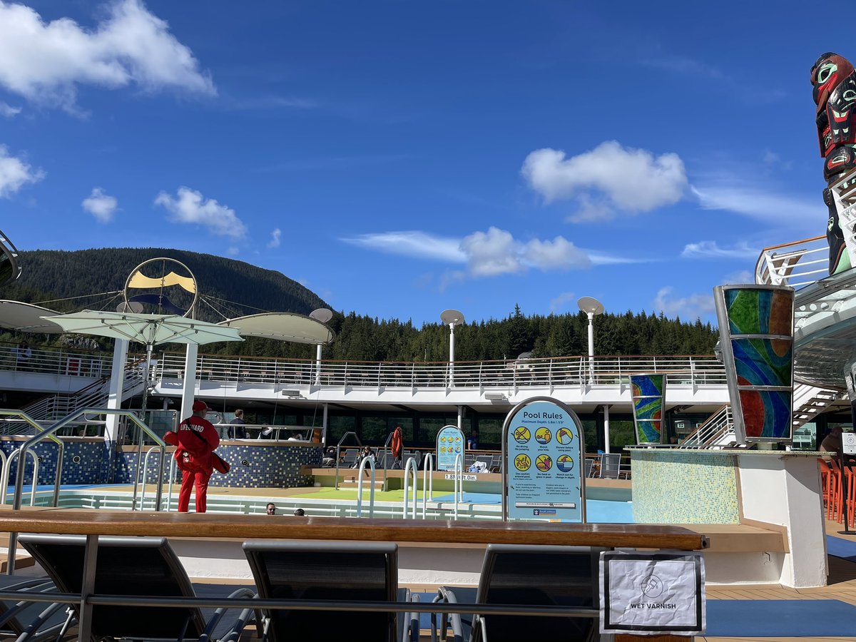 kbhall's tweet photo. Did not expect any pool deck time on the @RoyalCaribbean #RadianceoftheSeas Alaskan cruise! Today is absolutely beautiful! https://t.co/6p7wBNmQKm