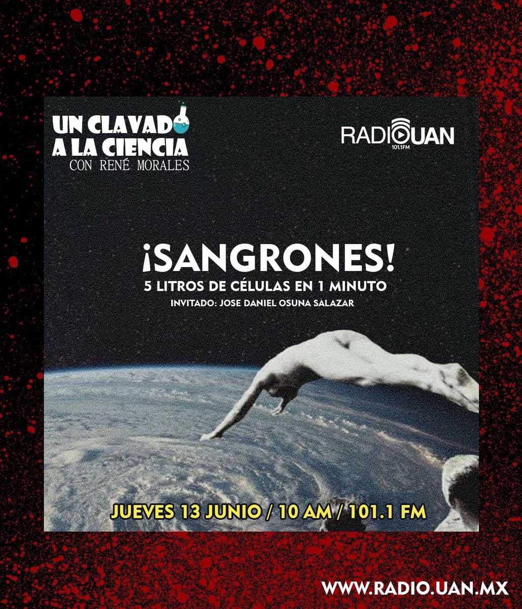Jueves de sangre y #ciencia en <a href="/radiouan/">Radio UAN</a> radio.uan.mx 101.1 FM #tepic #Nayarit