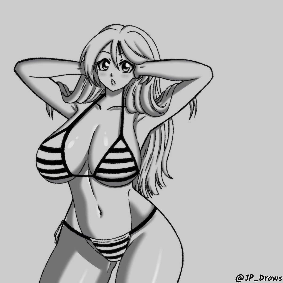 JP_Draws's tweet photo. Mia on the beach... or in the pool 🤔? Doesn't matter... both are good for swimming 😌 https://t.co/3aYJqh4S6h