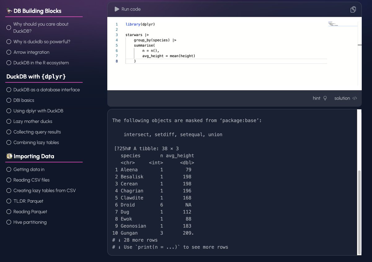 flrshdev's tweet image. Running code exercises! 
Next up: figuring out package persistence.