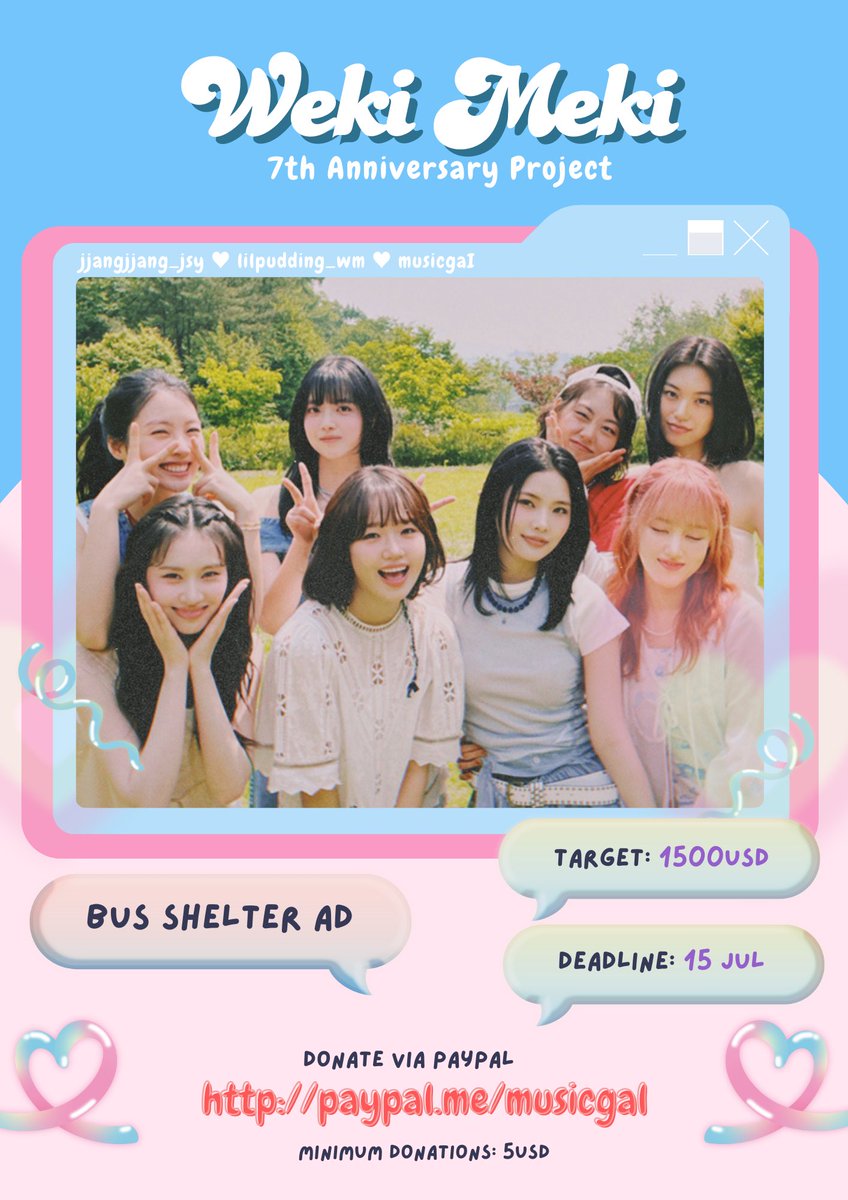 ❤️🧡💛
#WekiMeki 7th Anniversary Support
🚏𝐒𝐞𝐨𝐮𝐥 𝐁𝐮𝐬 𝐒𝐡𝐞𝐥𝐭𝐞𝐫 𝐀𝐝

▶️ paypal.me/musicgal
💰 1500 USD 

💭 Any questions please dm 
<a href="/jjangjjang_jsy/">민준☁️</a> <a href="/lilpudding_wm/">🗝️푸딩이얌˚ ༘♡̷̷̷</a> &amp; <a href="/musicgaI/">musicgal🍦</a> 

#위키미키 <a href="/WekiMeki/">WekiMeki 위키미키</a> #CoinciDestiny