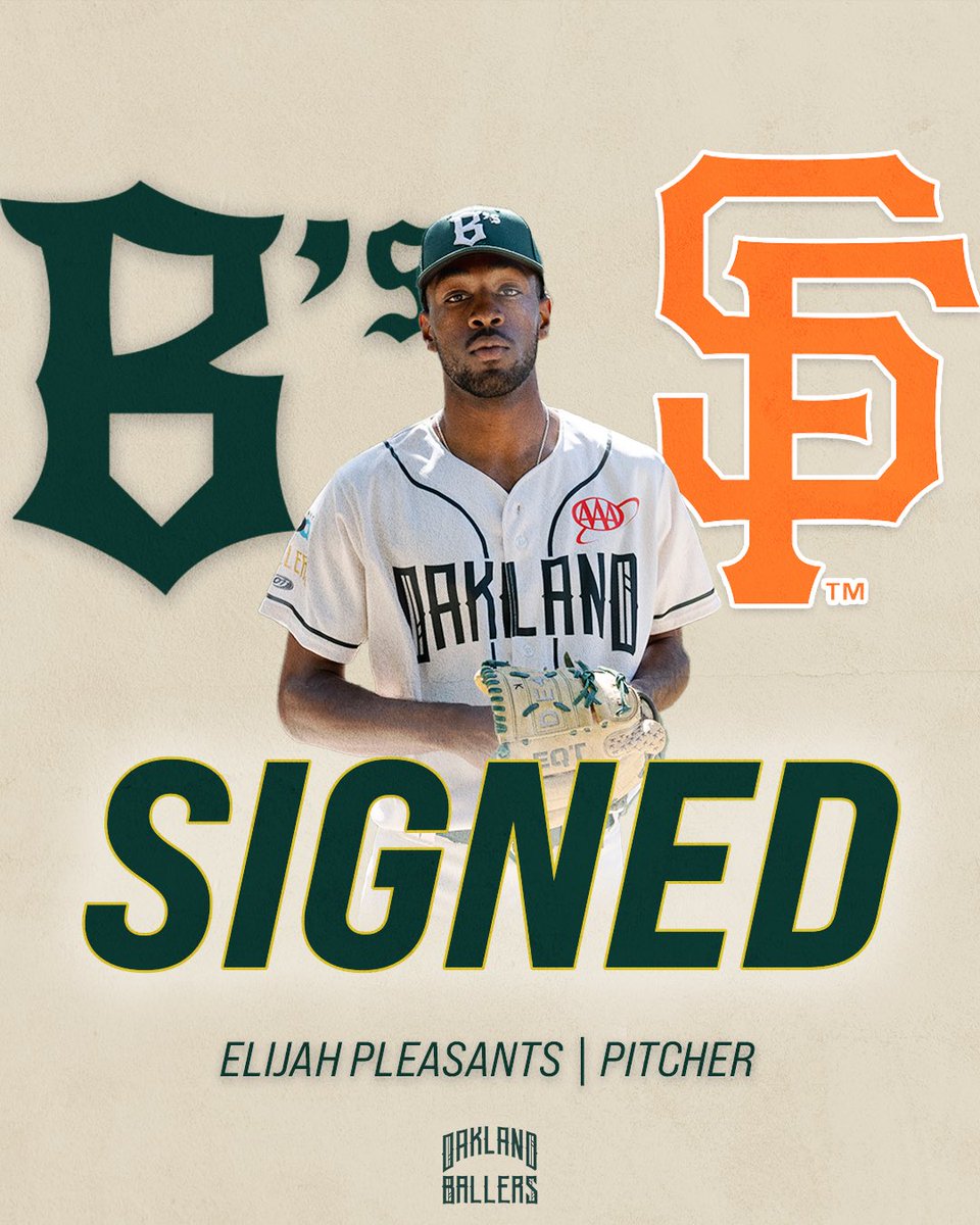 Congratulations to Elijah Pleasants! His contract has been purchased by the San Francisco Giants, go ball out! #BuiltByOakland