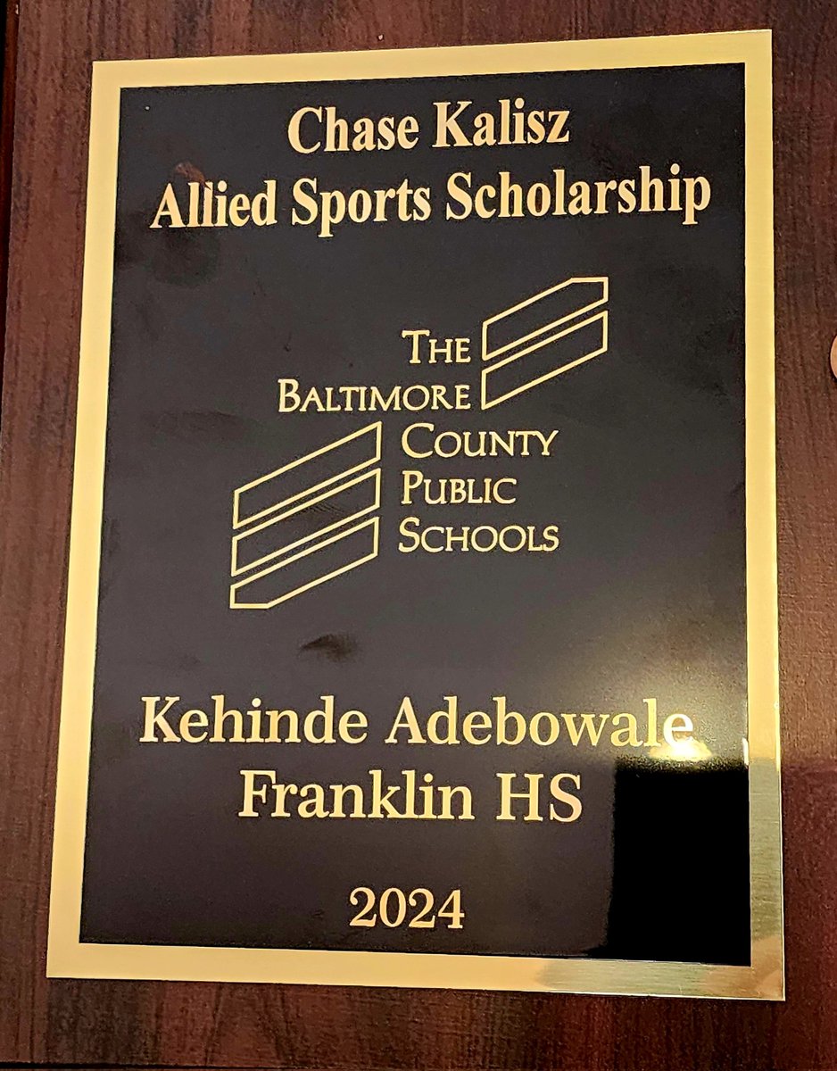 Franklin High School Athletics (@athletics_fhs1) on Twitter photo Proud to have the opportunity to celebrate this young man today. Kehinde was named as the top male allied athlete and honored by receiving the Chase Kalisz scholarship. Kenny is a great example of the positive power of high school athletics.
<a href="/BCPSAthletics/">BCPS Athletics</a>
<a href="/bcpsallied/">allied sports</a> <a href="/BaltCoPS/">Baltimore County Public Schools</a> Proud to have the opportunity to celebrate this young man today. Kehinde was named as the top male allied athlete and honored by receiving the Chase Kalisz scholarship. Kenny is a great example of the positive power of high school athletics.
<a href="/BCPSAthletics/">BCPS Athletics</a>
<a href="/bcpsallied/">allied sports</a> <a href="/BaltCoPS/">Baltimore County Public Schools</a>