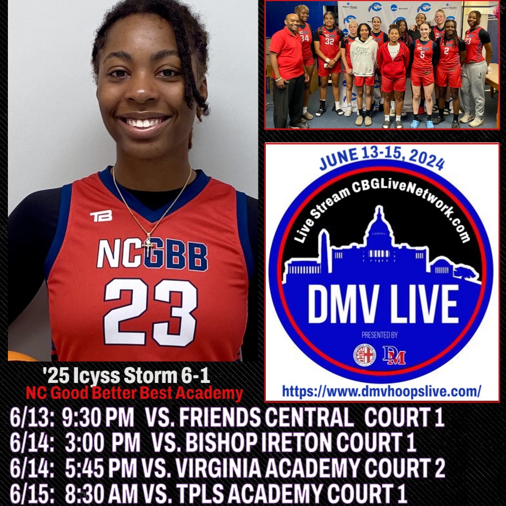 NC GBB ACADEMY (@ncgbba) on Twitter photo <a href="/DMVHoopsLive/">DMV Live</a>
NC Good Better Best Academy 
‘25 ICYSS STORM <a href="/IceStorm_23/">Icyss Storm</a> 
Live stream CBGLiveNetwork.com <a href="/DMVHoopsLive/">DMV Live</a>
NC Good Better Best Academy 
‘25 ICYSS STORM <a href="/IceStorm_23/">Icyss Storm</a> 
Live stream CBGLiveNetwork.com