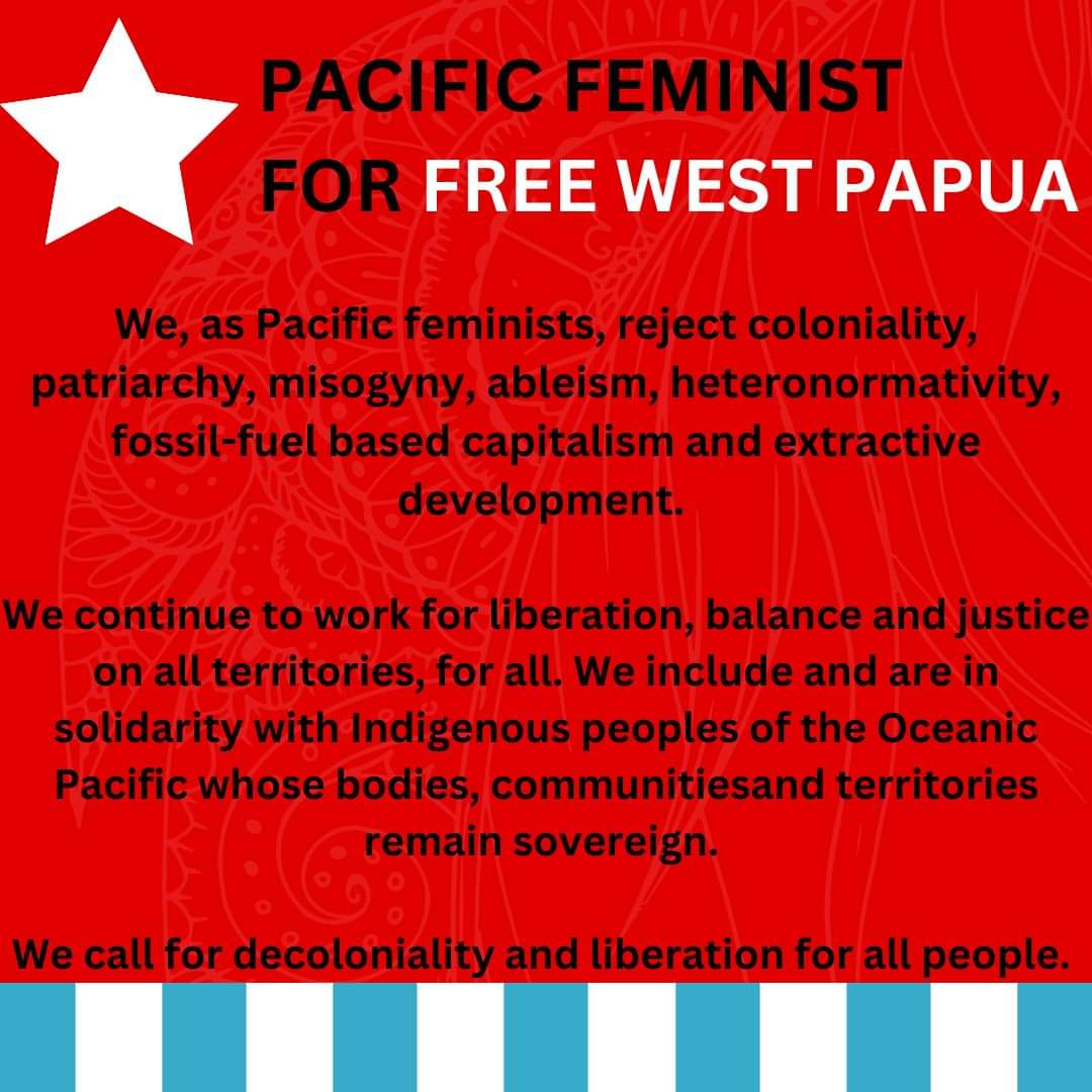 pacfemcop's tweet photo. #FreeWestPapua! #MerdekaPapua 

Access here the 3rd Pacific Feminist Forum Outcomes: https://t.co/CNBMOgxpNz

#LiberationOnAllTerritories https://t.co/40twA5PSiN
