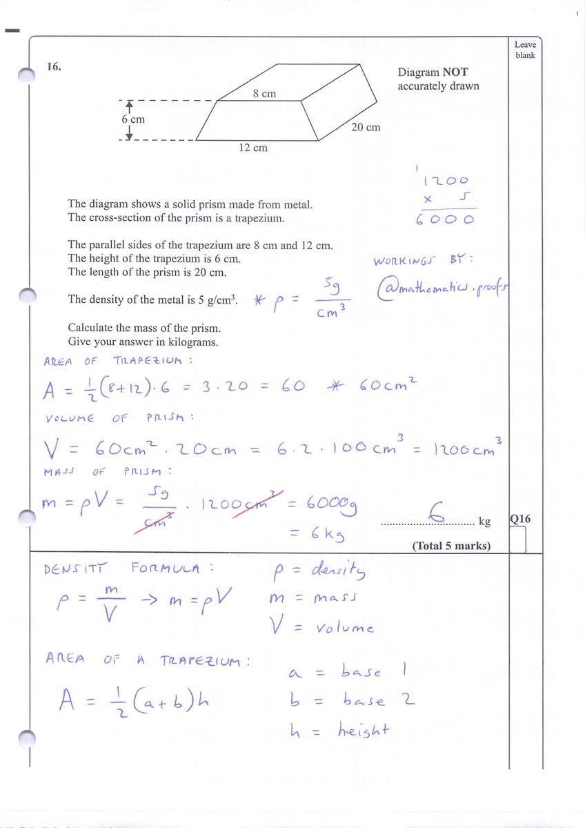 mathsproofs's tweet image. #GCSEMaths: Mass and Density Problem #Mathematics #MathsRevision