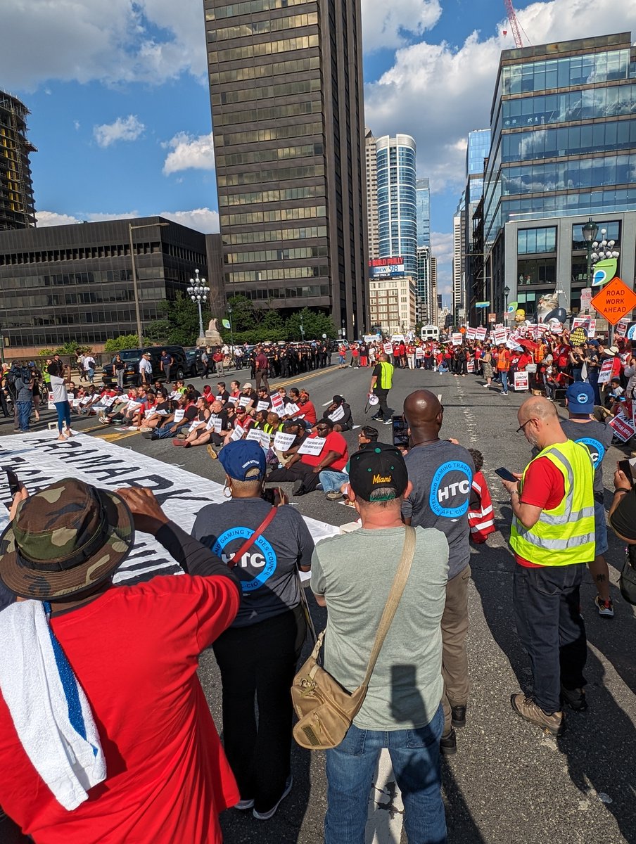 Today I was arrested for protesting <a href="/Aramark/">Aramark Corporation</a> for devaluing <a href="/UNITEHEREPhilly/">UNITE HERE Philly</a> workers. I refuse to let workers in my district be mistreated by a wealthy corporation that gets richer every year by exploiting their labor. I’m with them till they get the wages &amp; benefits they deserve.