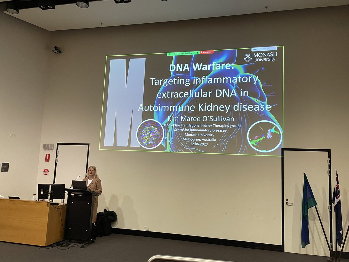 It was brilliant to hear from <a href="/Kim_M_OS/">Dr. Kim O’Sullivan</a> from <a href="/MonashCID/">MonashCID</a> <a href="/SCSMonash/">Monash University School of Clinical Sciences</a> at our department seminar yesterday! An incredibly interesting talk on targeting NETs and extracellular DNA in MPO-ANCA associated vasculitis