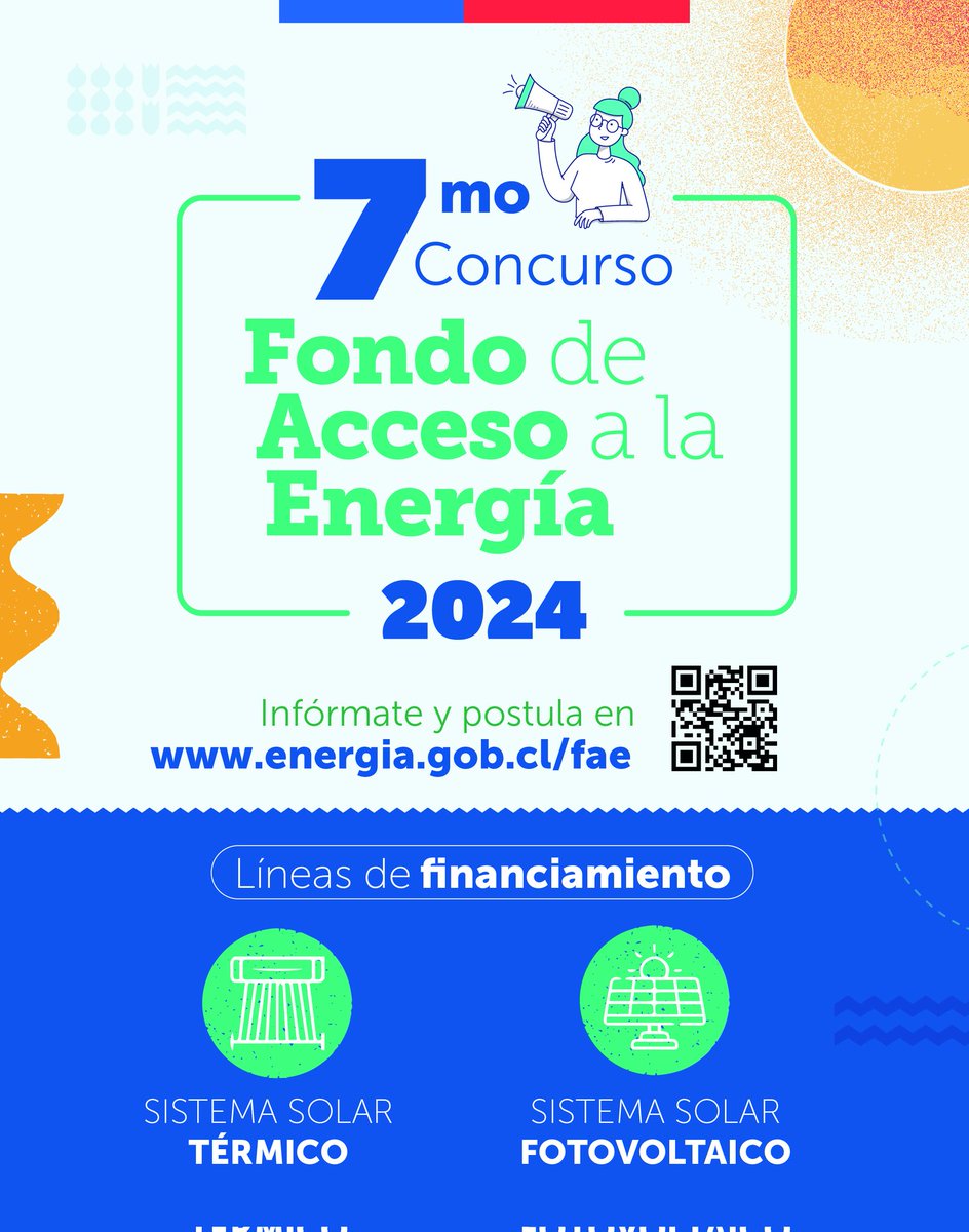 📣¡Atención región de #Antofagasta! El @minenergia abrió las postulaciones para el Fondo de Acceso a la Energía (FAE) que financia la implementación de soluciones energéticas con energías renovables. ♻️🌞
Postulaciones en energia.gob.cl/fae