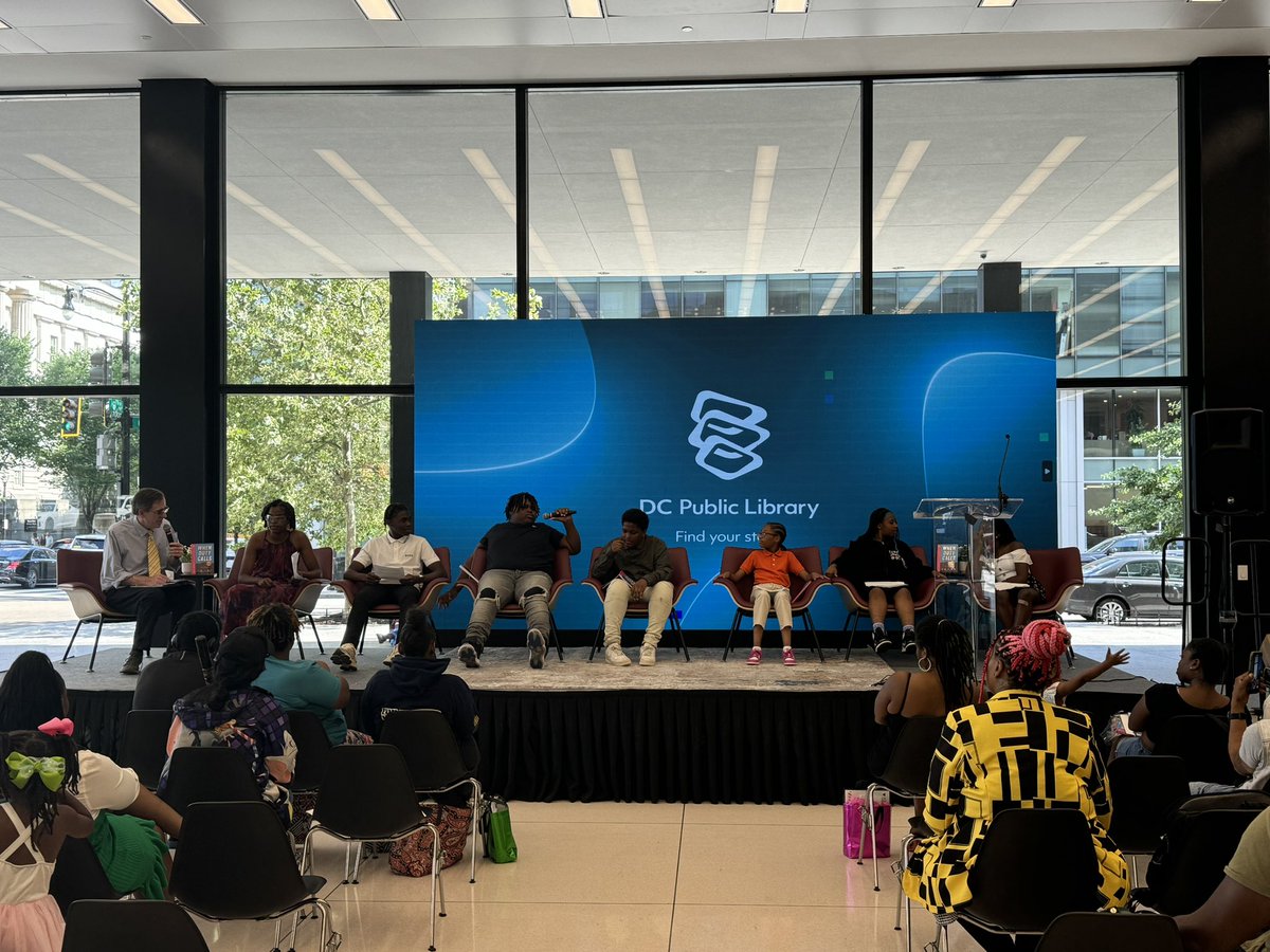 Andrea Nelson (@itsandreanelson) on Twitter photo This evening at <a href="/dcpl/">DC Public Library</a> was a dream! To see our <a href="/826DC/">826DC</a> authors from <a href="/BrooklandMS/">Brookland MS</a> in conversation with <a href="/RonCharles/">Ron Charles</a> all about the writing process was hands down the best panel discussion I’ve ever attended. What a way to celebrate <a href="/826DC/">826DC</a>’s collection in circulation at the library! This evening at <a href="/dcpl/">DC Public Library</a> was a dream! To see our <a href="/826DC/">826DC</a> authors from <a href="/BrooklandMS/">Brookland MS</a> in conversation with <a href="/RonCharles/">Ron Charles</a> all about the writing process was hands down the best panel discussion I’ve ever attended. What a way to celebrate <a href="/826DC/">826DC</a>’s collection in circulation at the library!