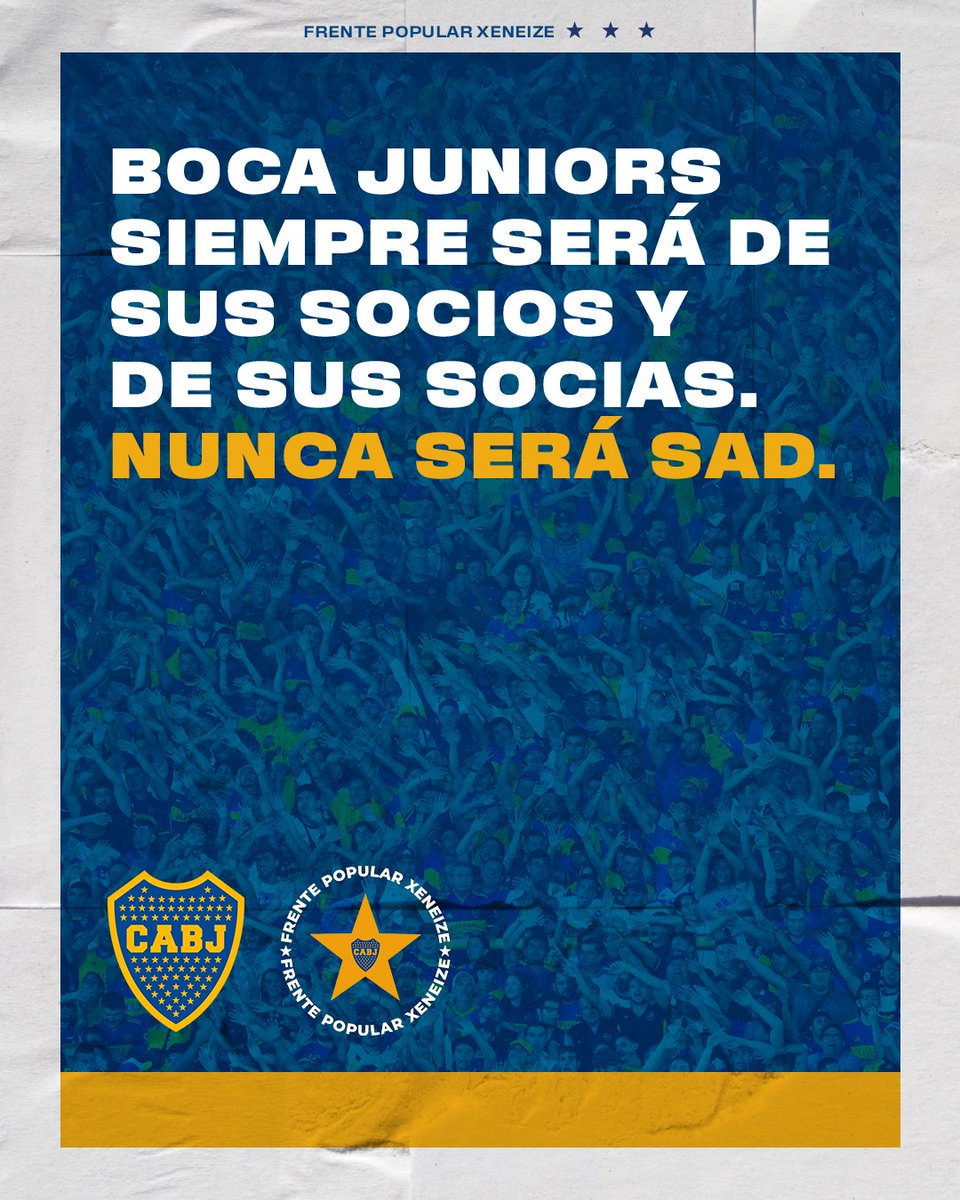 frentepxeneize's tweet photo. La Asamblea también aprobó por unanimidad una declaración Institucional de oposición a las Sociedades Anónimas Deportivas.

Boca Juniors siempre será de sus socios y de sus socias.

Nunca será SAD. https://t.co/qr4LTndkSN