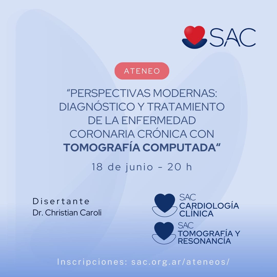 📌Próximo ateneo del Consejo de Cardiología Clínica, nuevas perspectivas en enfermedad coronaria crónica🪸 con #yesCCT. Contaremos con el Consejo <a href="/TomoResoSac/">@Tc-rmn-sac</a> para una discusión enriquecedora.  

🗓️18/6 a las 20 hs 🇦🇷.  Formato web💻.

sac.org.ar/evento/perspec… <a href="/DrCCaroli/">Christian Caroli</a> #CardioX