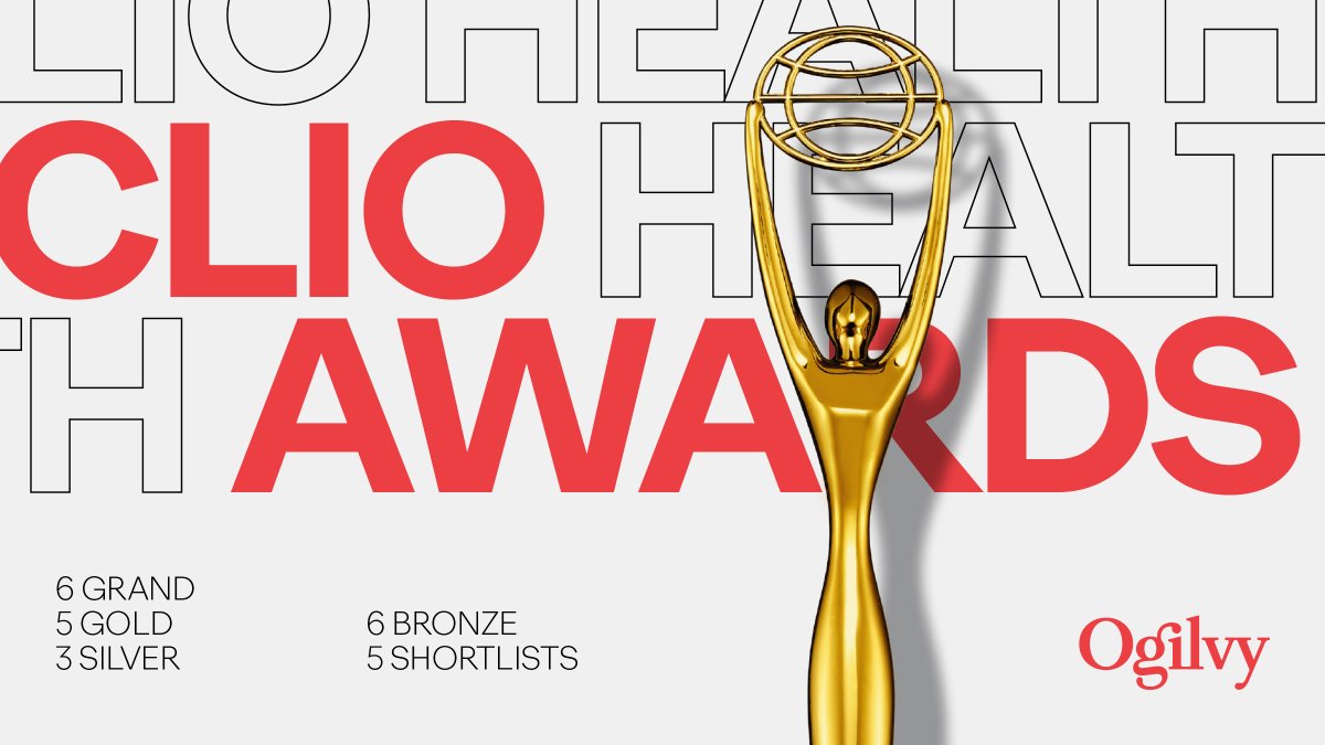 Ogilvy's tweet image. #TeamOgilvy's creative excellence in health &amp;amp; wellness shined at the 2024 Clio Health Awards, winning 25 honors &amp;amp; leading Ogilvy &amp;amp; @OgilvyPR to be named finalists for Network of the Year &amp;amp; Agency of the Year. okt.to/l4nZ5v 
#BorderlessCreativity @OgilvyHealth @The_Clios