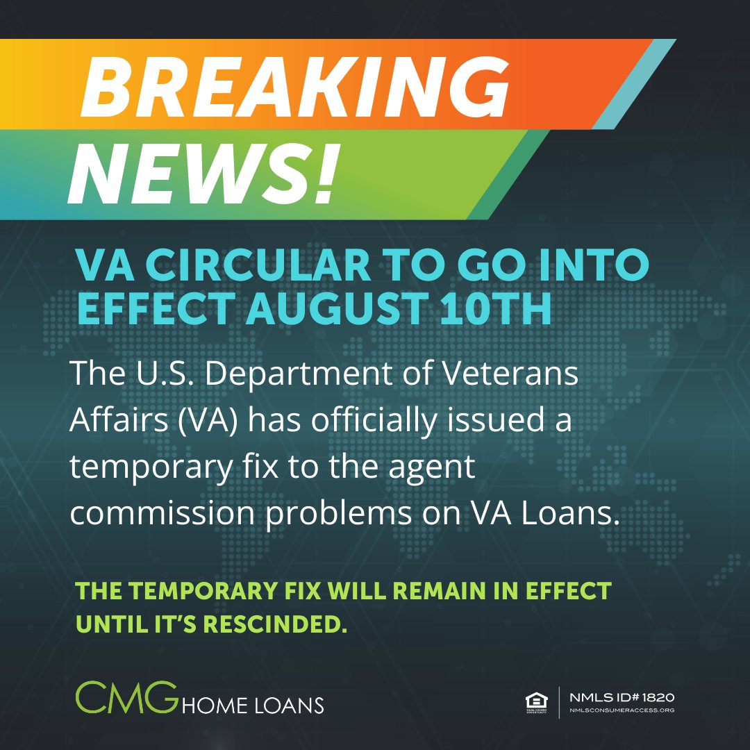 JohnKlaess's tweet photo. 📢 Attention Homebuyers! 🚨 The new VA Circular takes effect on August 10th. Stay tuned for any updates!

#BreakingNews #MortgageLender #MortgageBroker #CMGHomeLoans #mortgage #MortgageNews #VANews #VALoans #VALoan https://t.co/3HTrRF7BRI