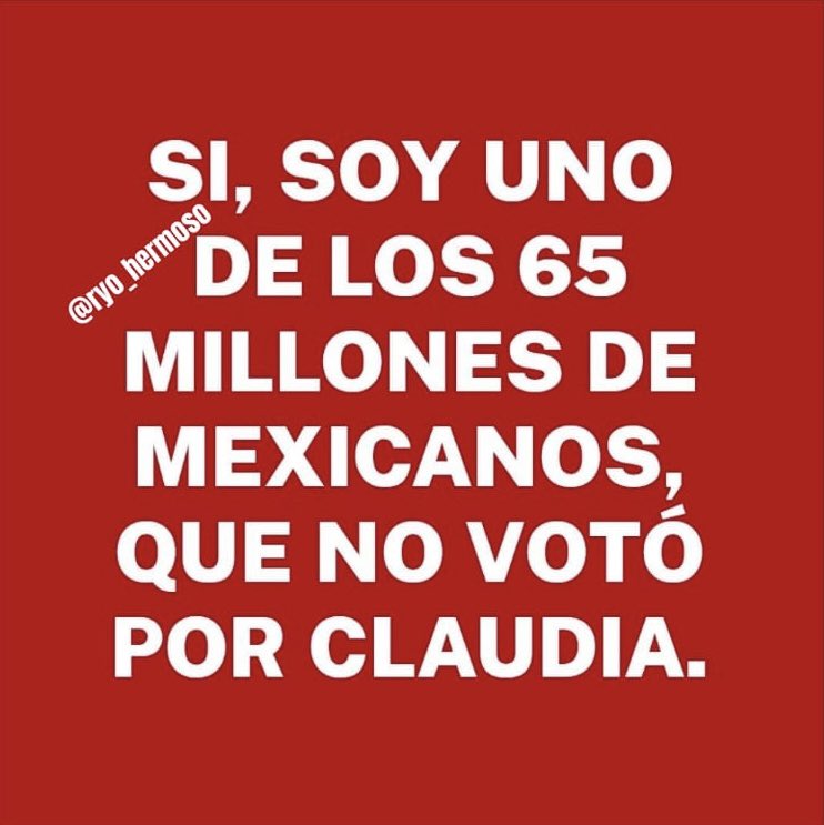 Yo soy una de los 65 millones que NO VOTO POR CLAUDIA! 🥳

Quién se une ?👇🙋‍♀️