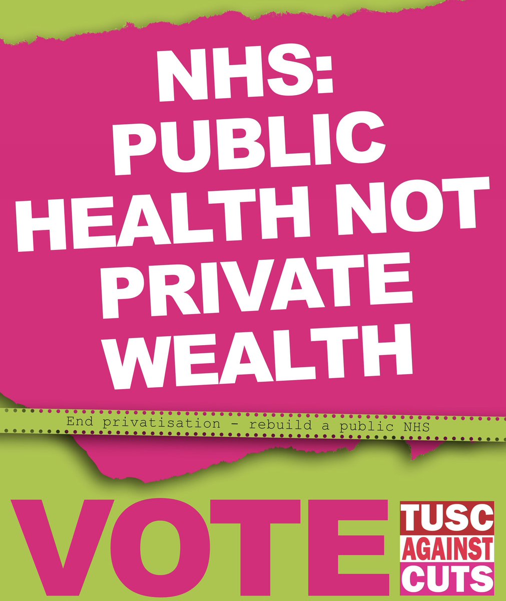 NHS and General Election....
 
<a href="/ScottishTUSC/">SCOTTISH TUSC standing for workers!</a> would tax super-rich and expand public ownership. Take wealth off mega-rich and big business. 
 
Richest 350 people in UK have combined wealth of £800Billion. 
 
The money is there, it’s just not used to fund NHS. 

#GlasgowSouth