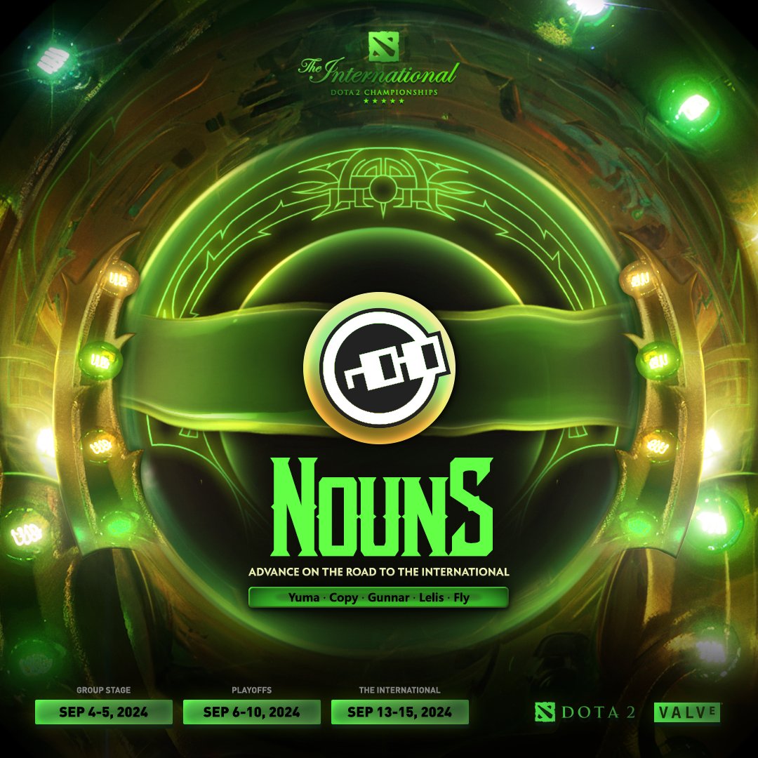 nouns advance on the Road To The International. Congratulations. They secure the slot from the North American Regional Qualifiers. #TI13 #Dota2