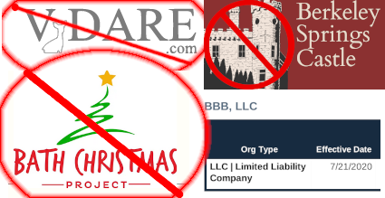 CastleBerkeley's tweet photo. There are many faces and shell companies of #VDARE, a member of the #TantonNetwork.
From a non-profit that declares near $100k in loses yearly, to a for-profit real-estate firm that handles their properties and more
Lets hope @IRS_CI doesn't hear about this
#BerkeleySpringsWV https://t.co/Jvf8WGINtn