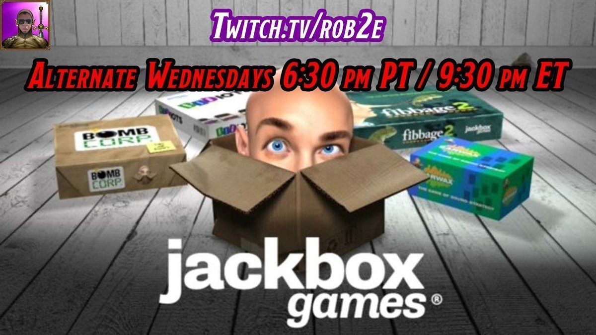 It's that time again! Time for me and my friends to create some Midweek Mayhem!

Join me, <a href="/Haavok_RPG/">Haavok</a>, <a href="/Robyn1XP/">Robyn Nix</a>, and <a href="/FuriedFate/">Furied Fate</a>
Playing @JackboxGames
Anyone in the audience can join and get in on these shenanigans!
Tonight at 6:30pm PT
buff.ly/2ZxOuzt